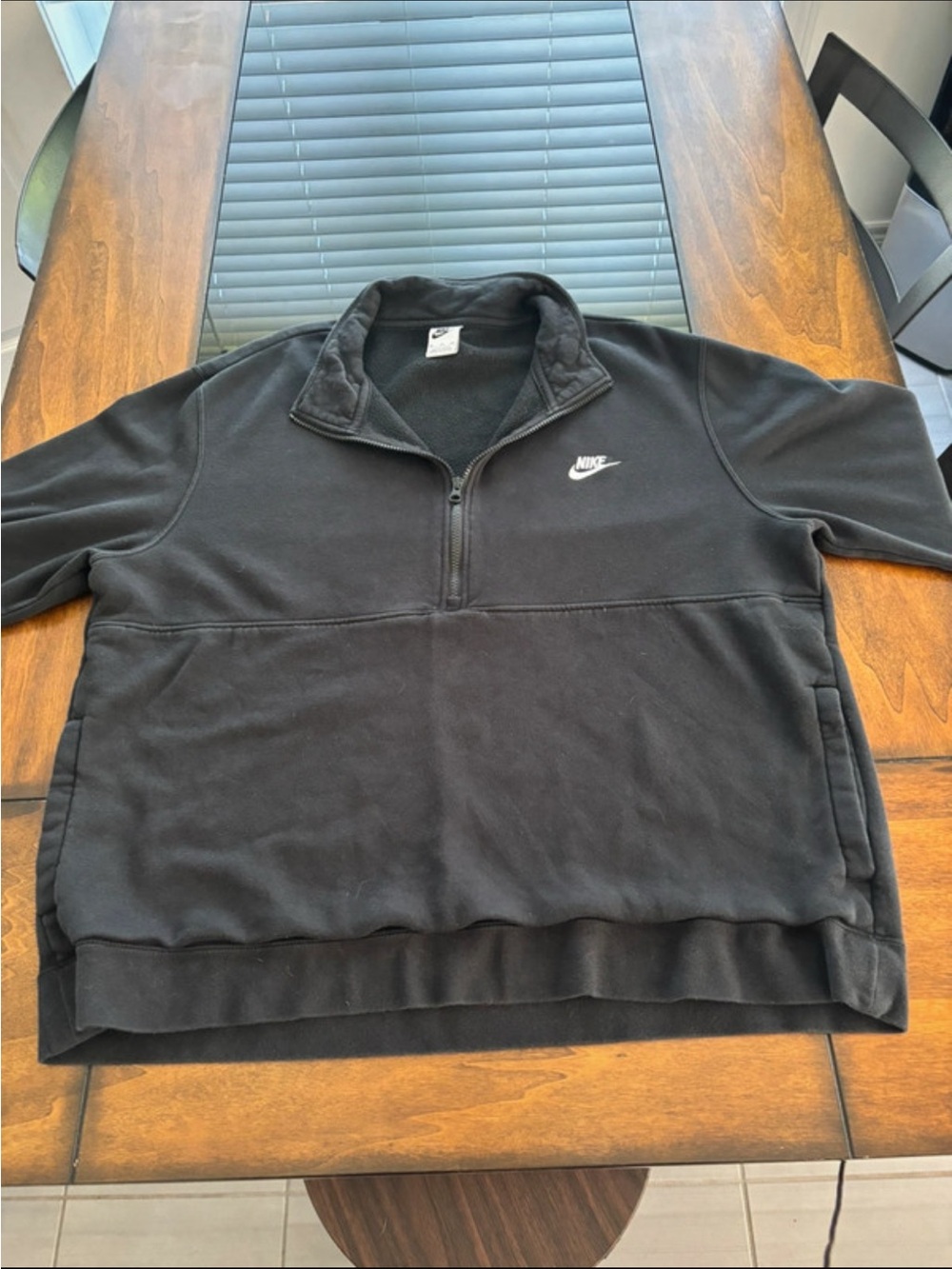Nike Black Fleece Pullover with White Swoosh Tag